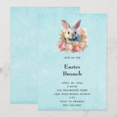 Konijn met een krans van rozen Mooie Pasen Kaart (Voorkant / Achterkant)