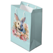 Konijn met een krans van rozen Moois Medium Cadeauzakje (Achterkant Gekanteld)