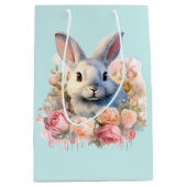 Konijn met een krans van rozen Moois Medium Cadeauzakje (Voorkant)