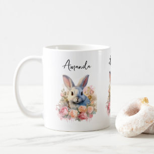 Konijn met een krans van rozen Schattig Koffiemok