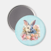 Konijn met een krans van rozen Schattig Magneet (Voorkant / Achterkant)