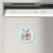 Konijn met een krans van rozen Schattig Magneet (Insitu (Vaatwasser))
