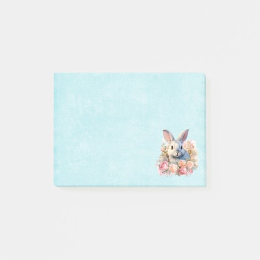 Konijn met een krans van rozen Schattig Post-it® Notes (Voorkant)
