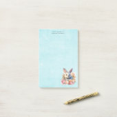 Konijn met een krans van rozen Schattig Post-it® Notes (Op bureau)