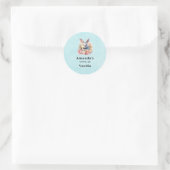 Konijn met een krans van rozen Schattig Ronde Sticker (Tas)