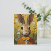 Konijn met een Oranje Bowtie Briefkaart (Staand voorkant)