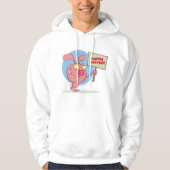 Konijn met een vrolijk paasbord Mannen capuchon Hoodie (Voorkant)