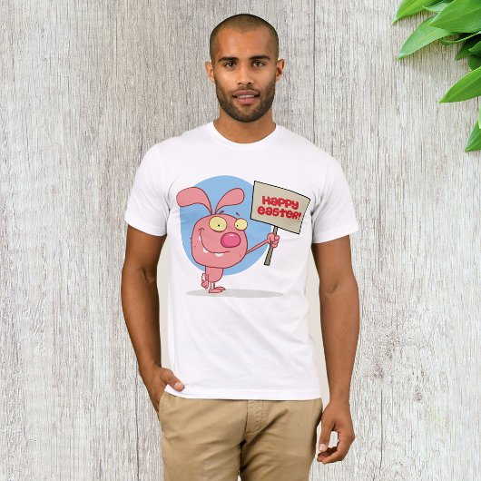 Konijn met een vrolijk paasteken Mannen T-shirt
