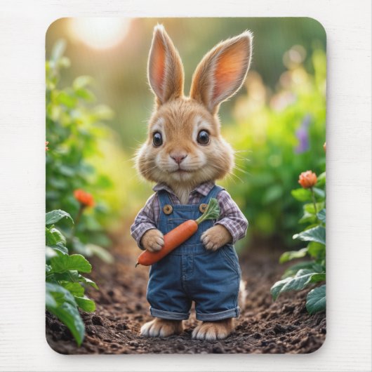 Konijn met een wortel muismat (Voorkant)