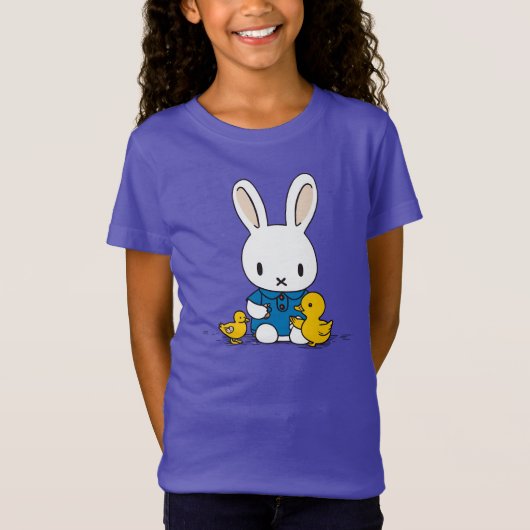 Konijn met eendjes Leuke Dieren T-shirt (Voorkant)