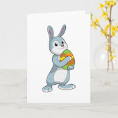 Konijn met ei kaart (Gele Bloem)