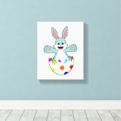 Konijn met eieren canvas afdruk (Insitu (Houten vloer))