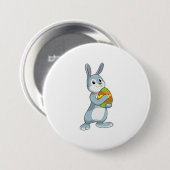 Konijn met eieren ronde button 7,6 cm (Voorkant /achterkant)