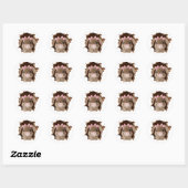 Konijn met fopspeen ronde sticker (Vel)