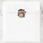 Konijn met fopspeen ronde sticker (Tas)