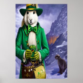 Konijn met groene kleren | AI Art Poster (Voorkant)