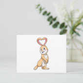 Konijn met hart briefkaart (Staand voorkant)