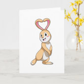 Konijn met Hart Kaart (Gele Bloem)