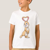 Konijn met hart t-shirt (Voorkant)