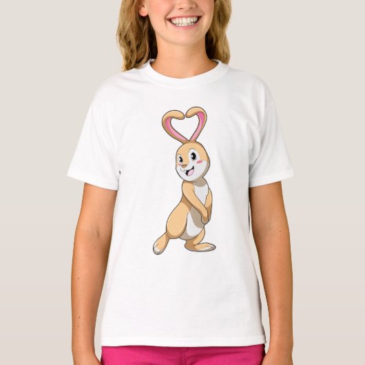 Konijn met hart t-shirt (Voorkant)