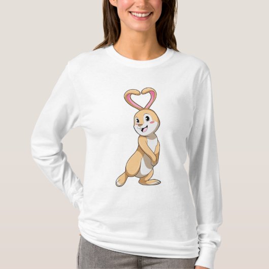 Konijn met hart t-shirt (Voorkant)