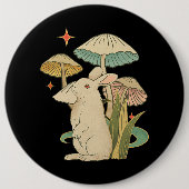 Konijn met katoenkern esthetisch konijn op muizen ronde button 6,0 cm (Voorkant)