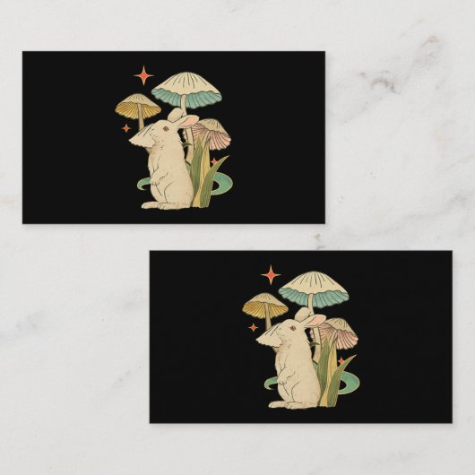 Konijn met  katoenkern esthetisch konijn op muizen visitekaartje (Voorkant / Achterkant)