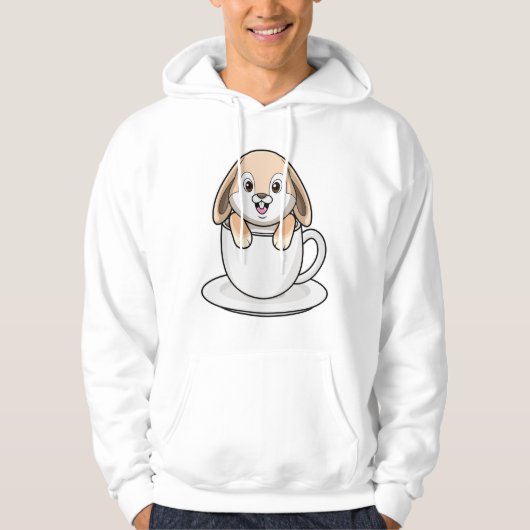 Konijn met koffie hoodie (Voorkant)