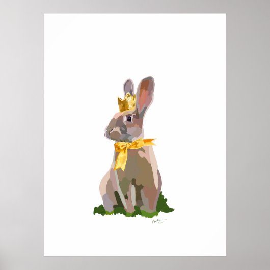 Konijn met koninklijke allure poster (Voorkant)
