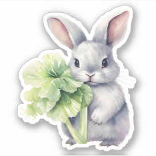 Konijn met kool sticker