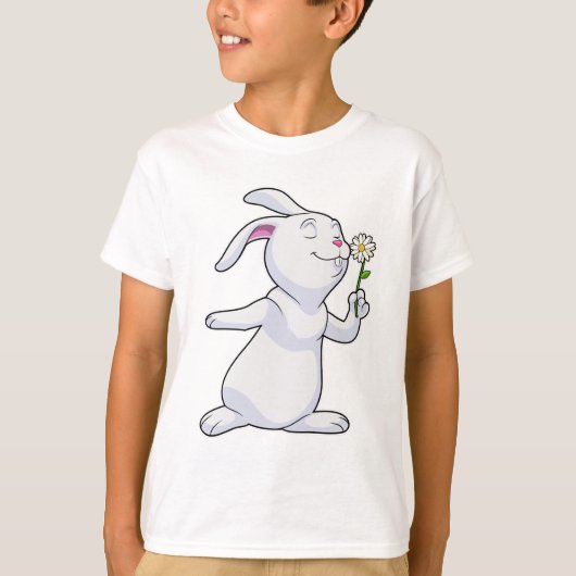 Konijn met Madeliefje T-shirt (Voorkant)
