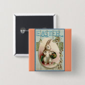 konijn met mand Button (Voorkant /achterkant)