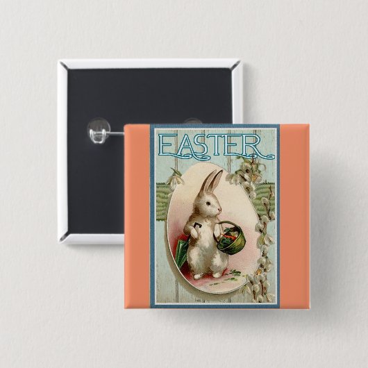 konijn met mand Button (Voorkant /achterkant)