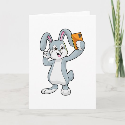 Konijn met mobiel kaart (Voorkant)
