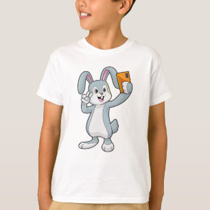 Konijn met mobiele telefoon t-shirt