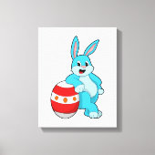 Konijn met paasei canvas afdruk (Voorkant)