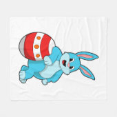 Konijn met paasei fleece deken (Voorkant (Horizontaal))