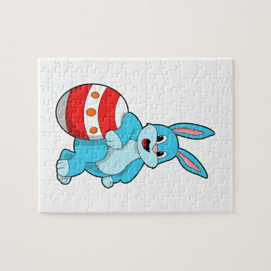 Konijn met paasei legpuzzel (Horizontaal)