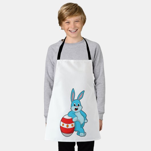 Konijn met paasei schort (Gedragen)