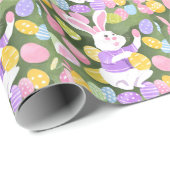 Konijn met paaseieren cadeaupapier (Rol Hoek)
