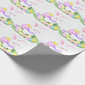 Konijn met paaseieren cadeaupapier (Hoek)