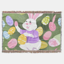 Konijn met paaseieren deken