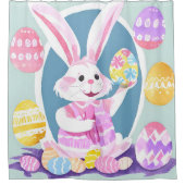 Konijn met paaseieren douchegordijn (Voorkant)