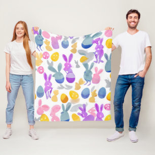 Konijn met paaseieren fleece deken