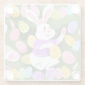 Konijn met paaseieren glazen onderzetter (Achterkant)