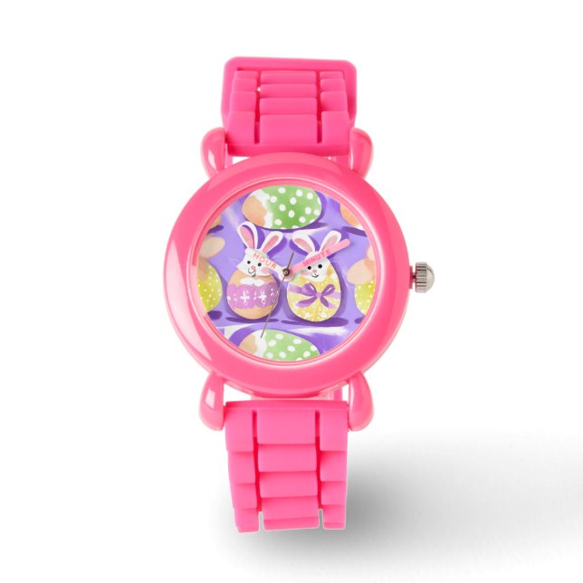 Konijn met paaseieren horloge (Voorkant)