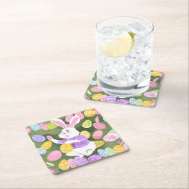 Konijn met paaseieren kartonnen onderzetters