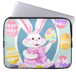 Konijn met paaseieren laptop sleeve