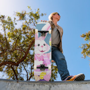 Konijn met paaseieren persoonlijk skateboard