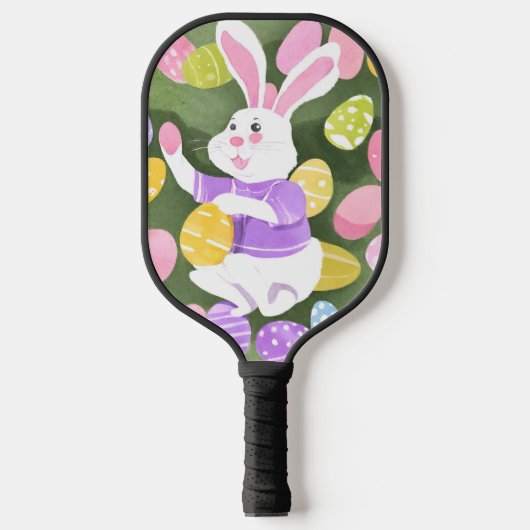 Konijn met paaseieren pickleball paddle (Voorkant)